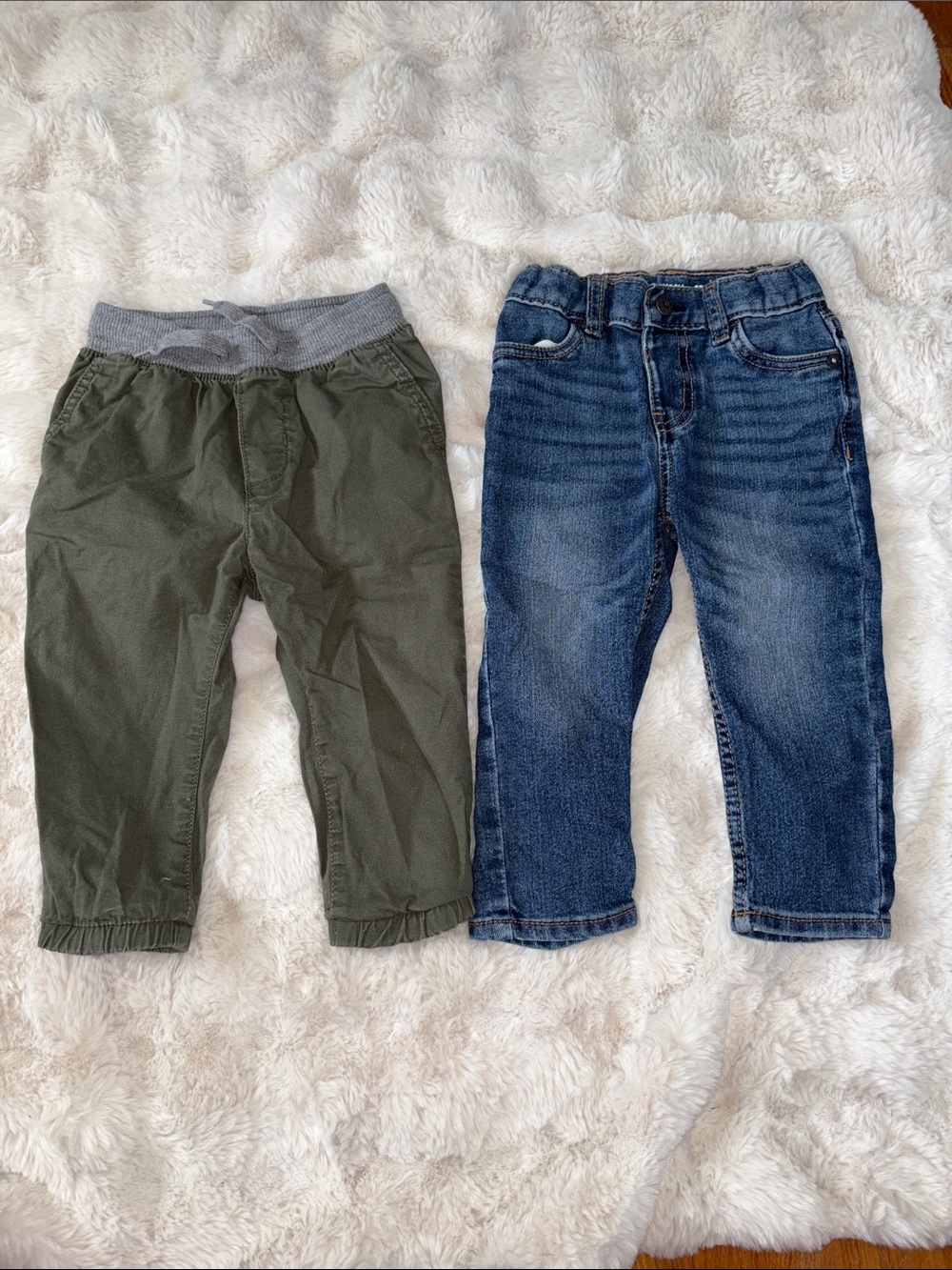 OshKosh B'gosh Olive Pull-On Pants & Blue Denim Jeans